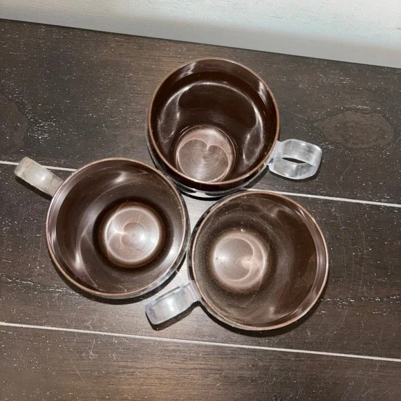 Gwen Frostic | Set of 3 | Vintage Raccoon Frog Theme | Plastic Mugs Brown Cups - Picture 11 of 11